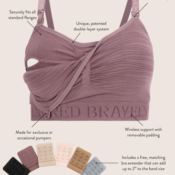 KINDRED BRAVELY Sublime Nursing and Pumping Bra 3-in-1 Beige Size Medium - Picture 7 of 13